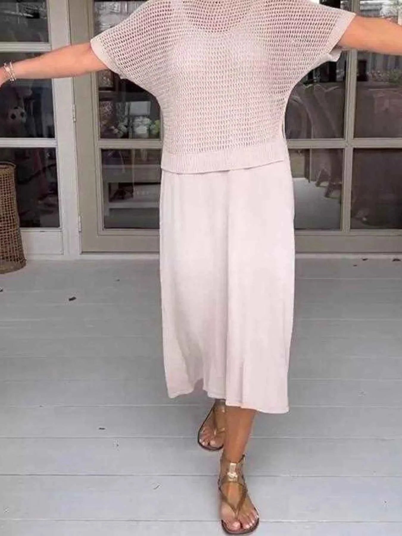 Full Size Openwork Knit Cover Up and Dress Set Plus Size d2a52e52-c8c7-4ce7-923f-4c020d218ec2-Max-Origin