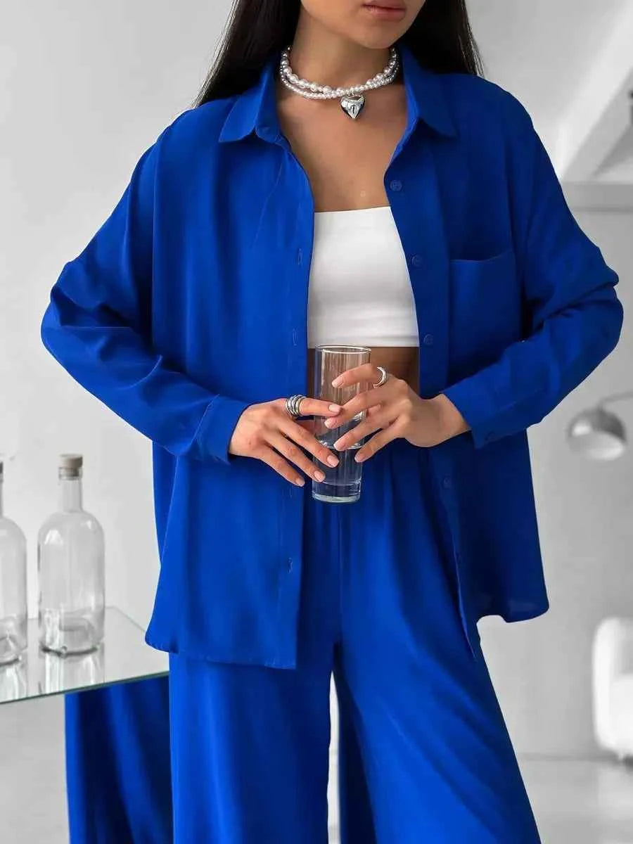 Button Up Long Sleeve Shirt and Pants Set Blue d460e4d3-bb38-4227-aa95-f7aea5c3d062-Max-Origin