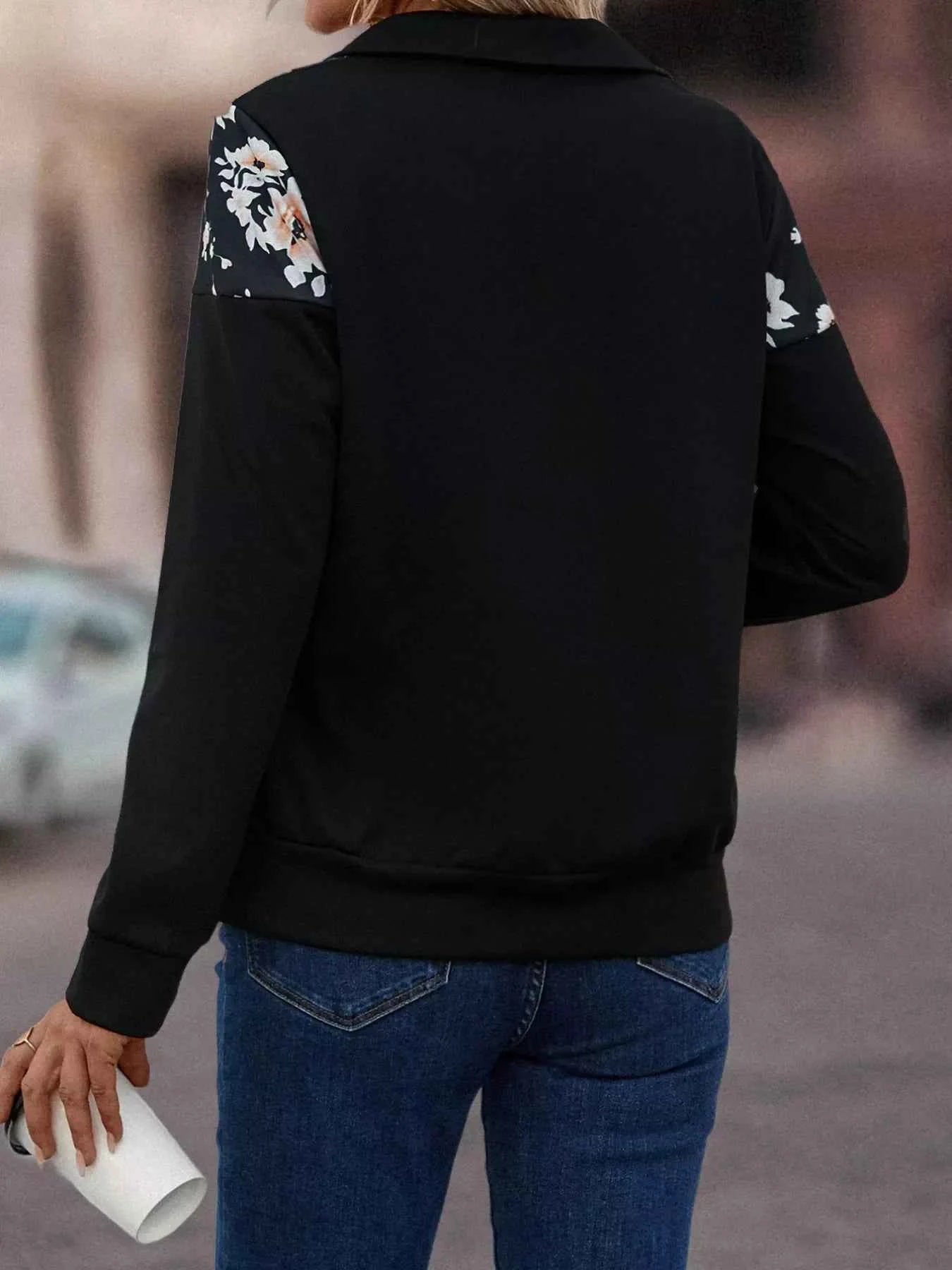 Floral Print Quarter Zip Sweatshirt d505a737-814f-43b5-a7dc-3b180635ebf0-Max-Origin