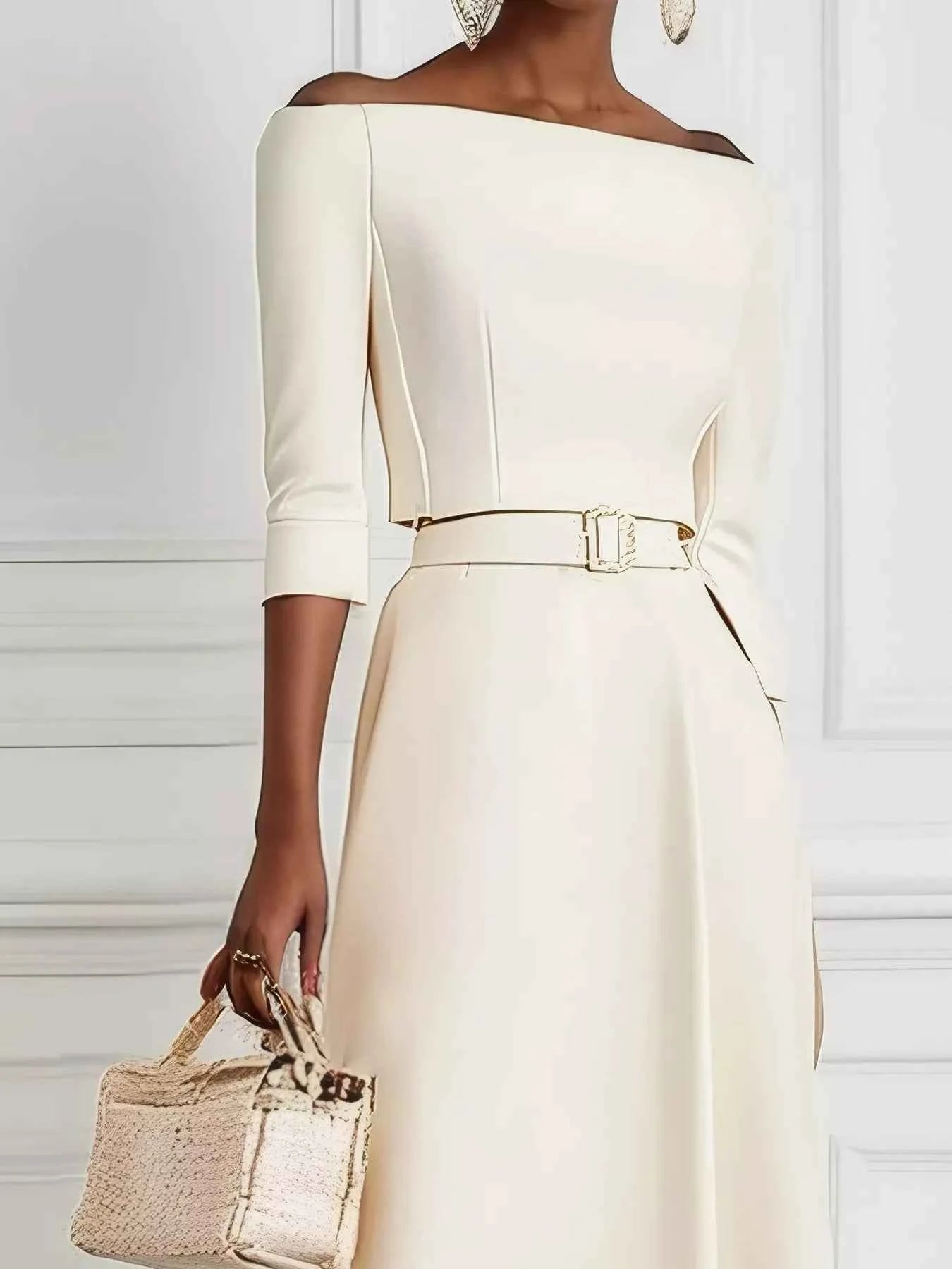 Elegant Off-Shoulder Belted Maxi Dress d9ca5f30a67340d0a1e968406cdd7814-Max-Origin