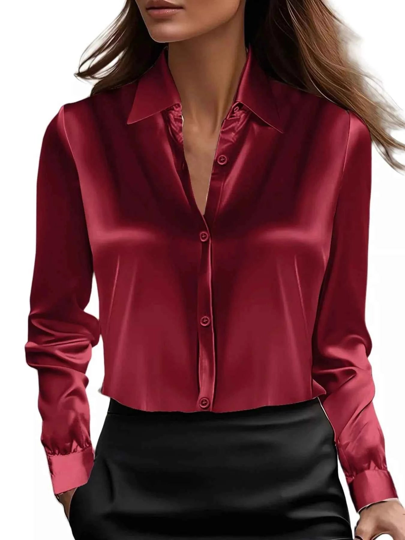 Full Size Button Down Collared Neck Long Sleeve Shirt Plus Size Burgundy da05f9002ec74ca98c91f209104de2b2-Max-Origin