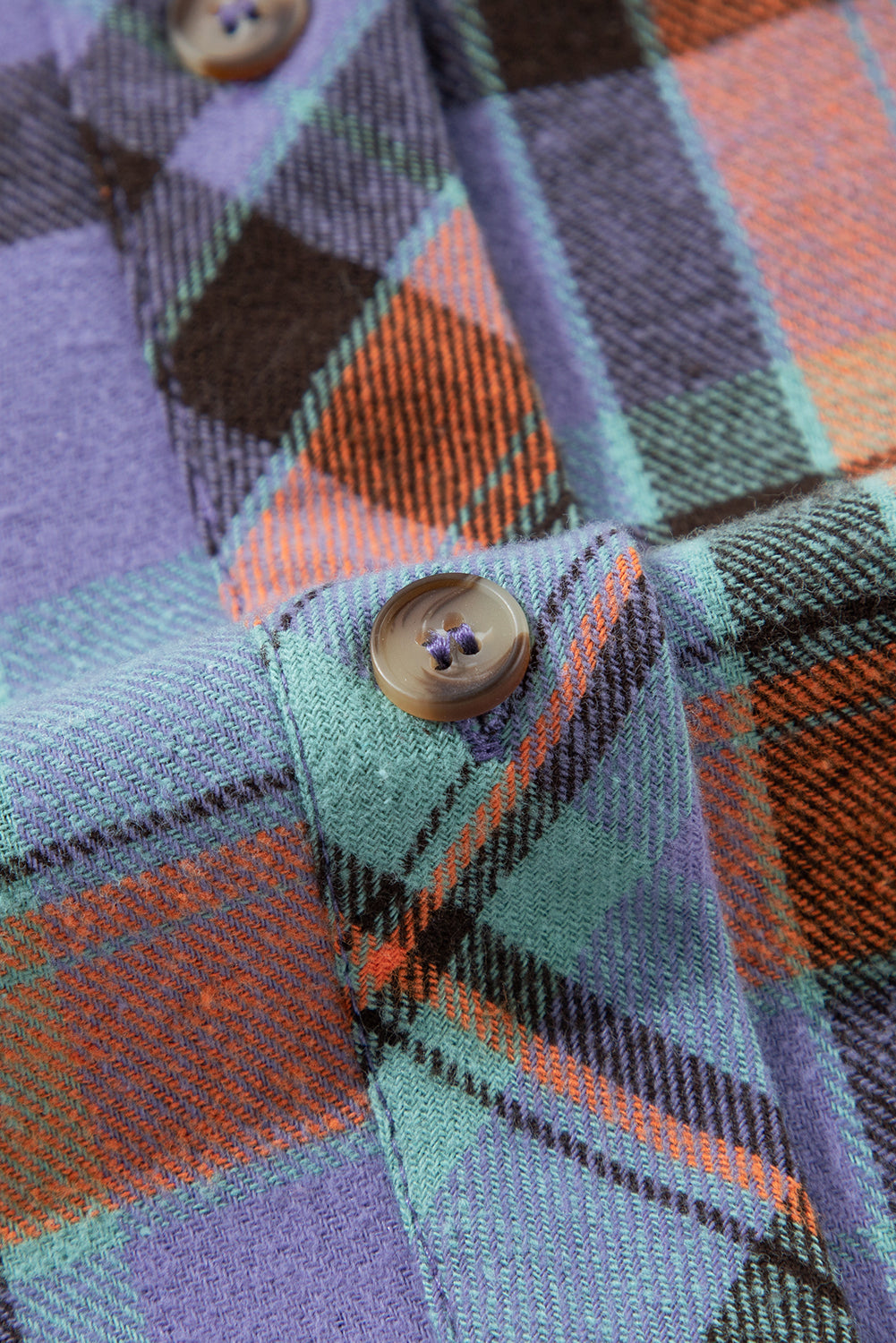 Orange Plaid Print Pocket Loose Shirt Shacket da4a1166a42695aa