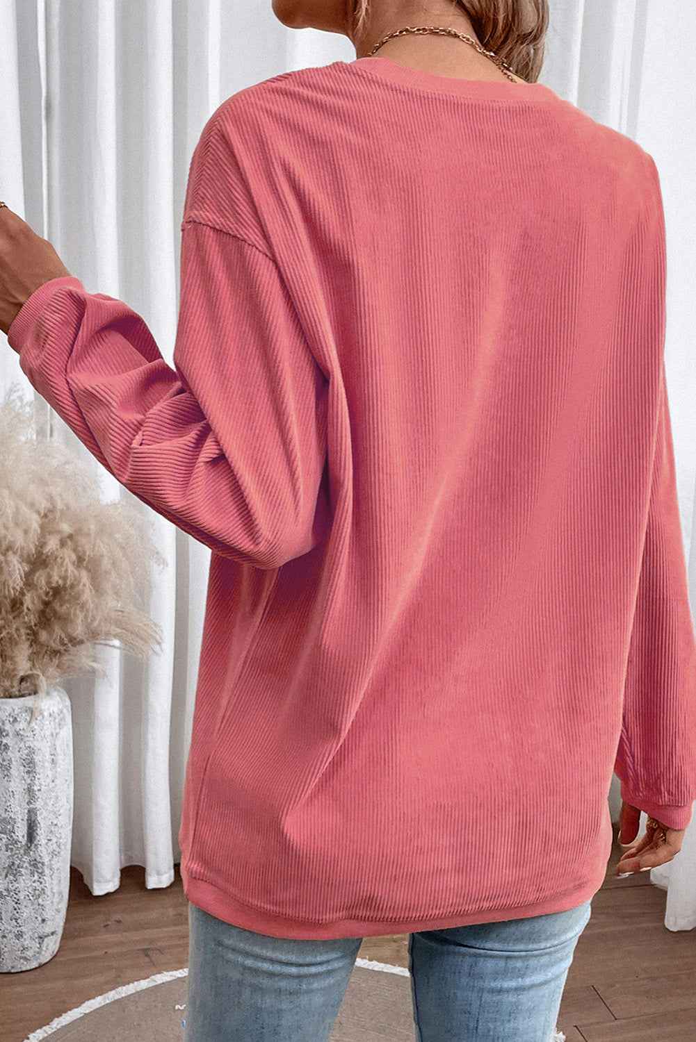 Racing Red Corded MERRY Christmas Letter Terry Flocking Sweatshirt daaedb13dd7e541e
