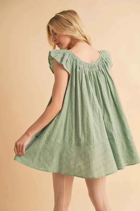Aemi+Co Ruffled Cap Sleeve Cotton Tunic Mini Dress dd074759a1b444329750867cc34f39ae-Max-Origin