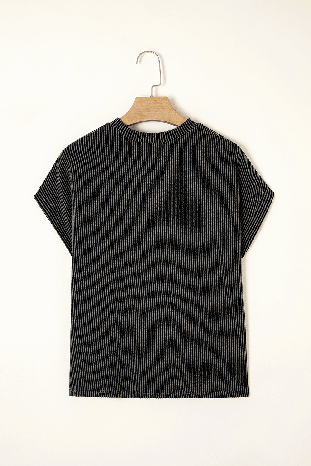 Pink Corded Colorblock Pocket Crew Neck T Shirt dd81db7c4ce3dcc3