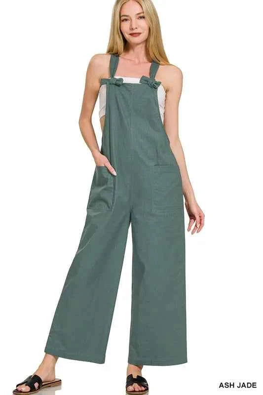Zenana Woven Knot Strap Overalls ASH JADE dd97845e7a174a5480c1d26263768e33-Max-Origin