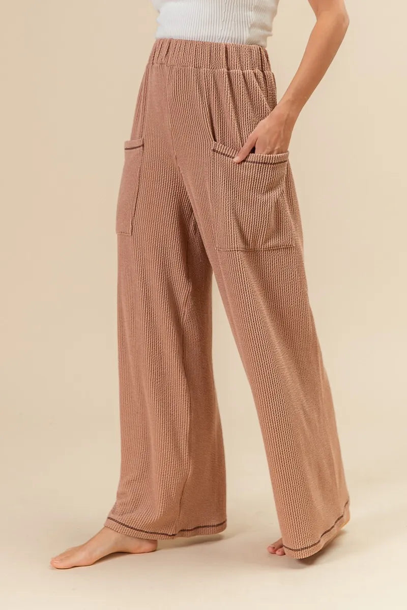 BiBi 2tone Cord Rib Waist Band Side Pocket Pants PEANUT BUTTER e1260f85e1ac4fd09e96a8bdf34e75e2-Max-Origin