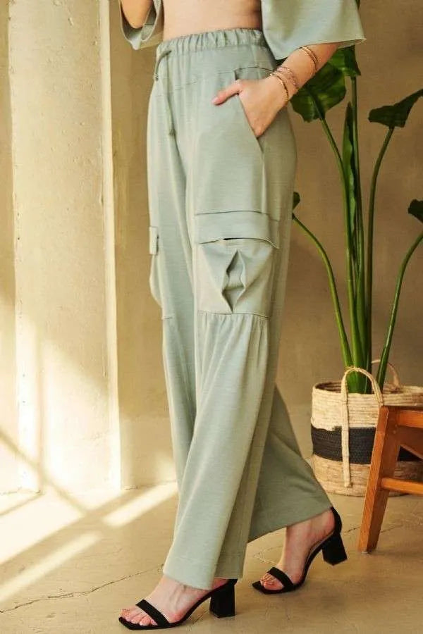 Davi & Dani Drawstring Ruched Detail Wide Leg Pants e1dec166-fd2a-47cd-851c-951f5d118647-Max