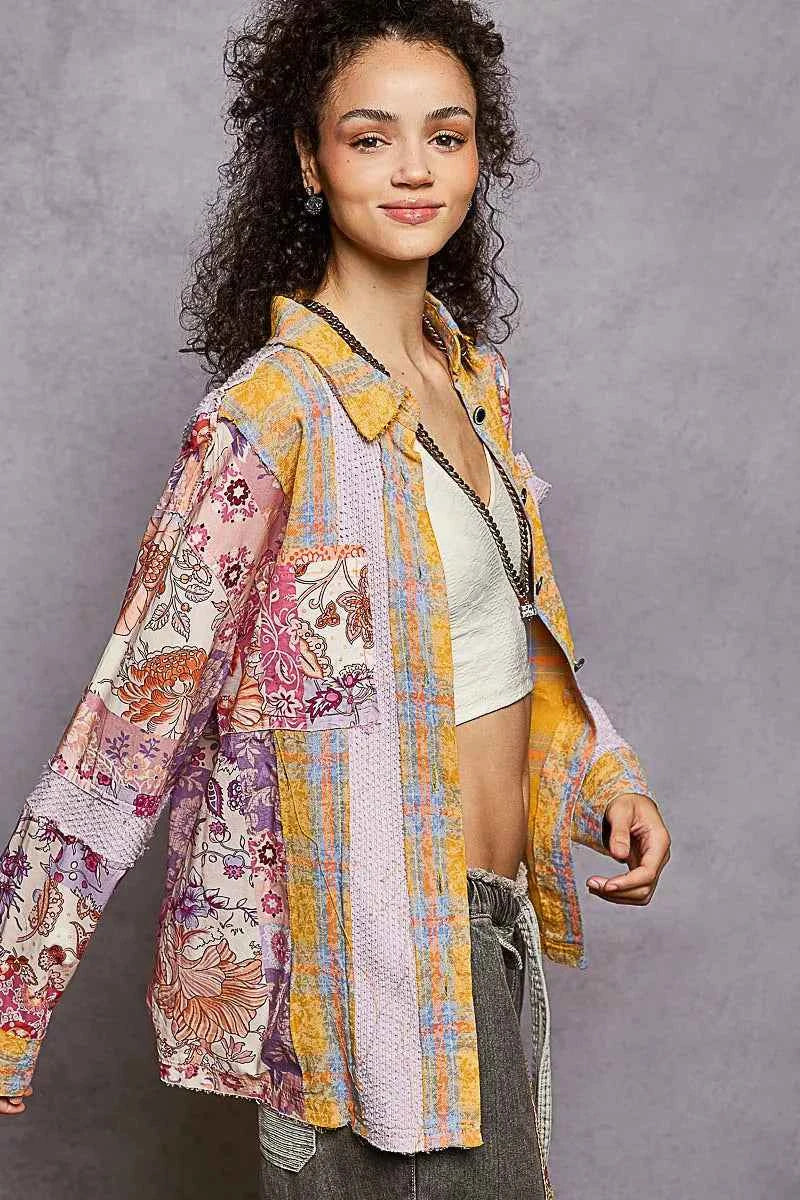 POL Printed Button Down Long Sleeve Exposed Seam Shirt e4e00f18-f3b7-4042-b193-7e3a7bc5df47-Max-Origin