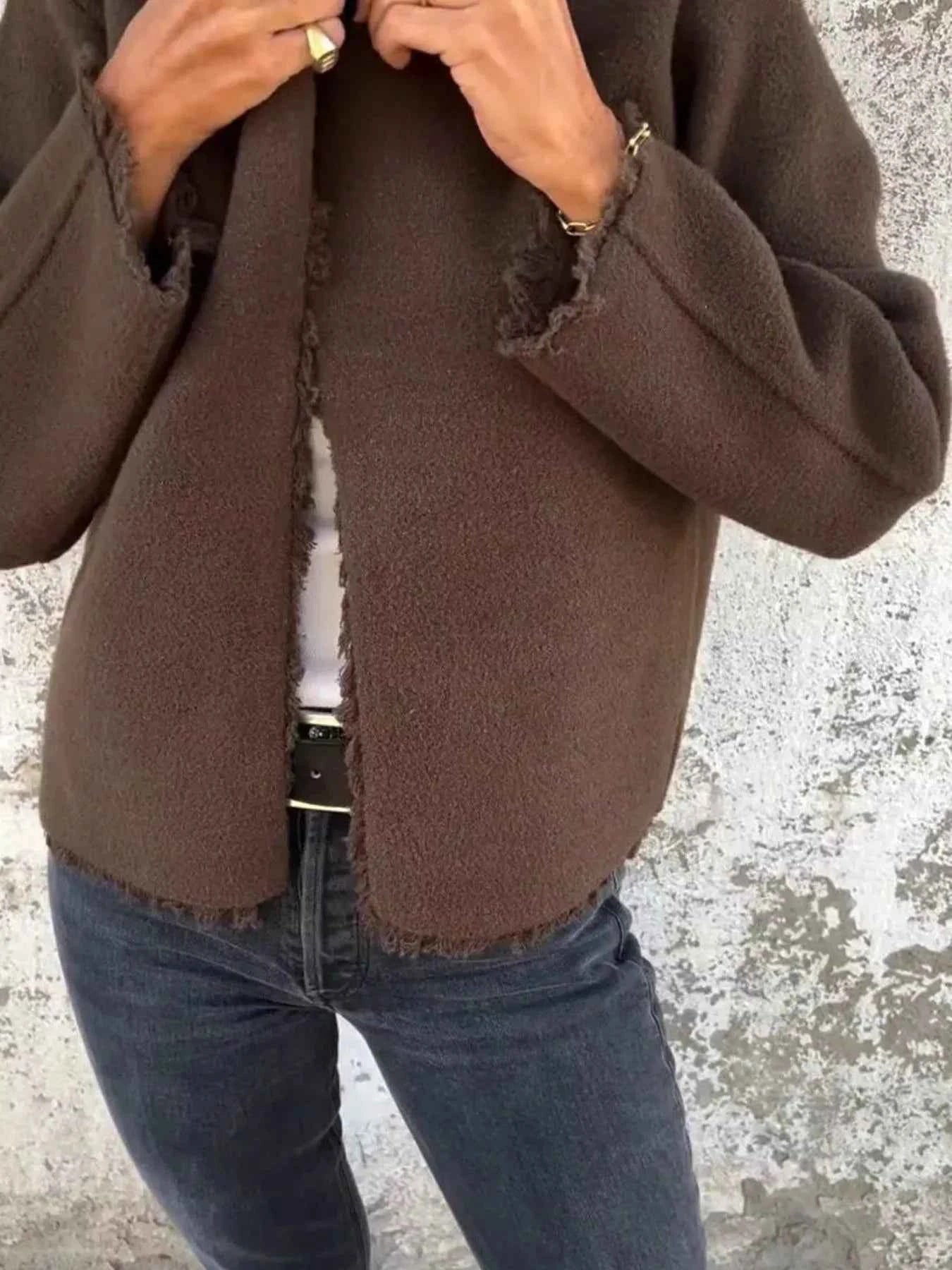 Full Size One Button Frayed Edge Cardigan Plus Size e5031465-2073-4ac0-8bcf-b23ec54b92f2-Max-Origin