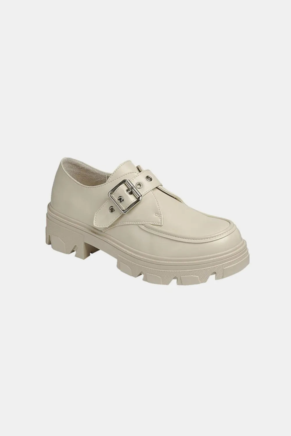 Forever Link Buckled Platform Lug Sole Loafers Bone e8f8688f-d85f-405d-bea4-e40a164a941d-Max