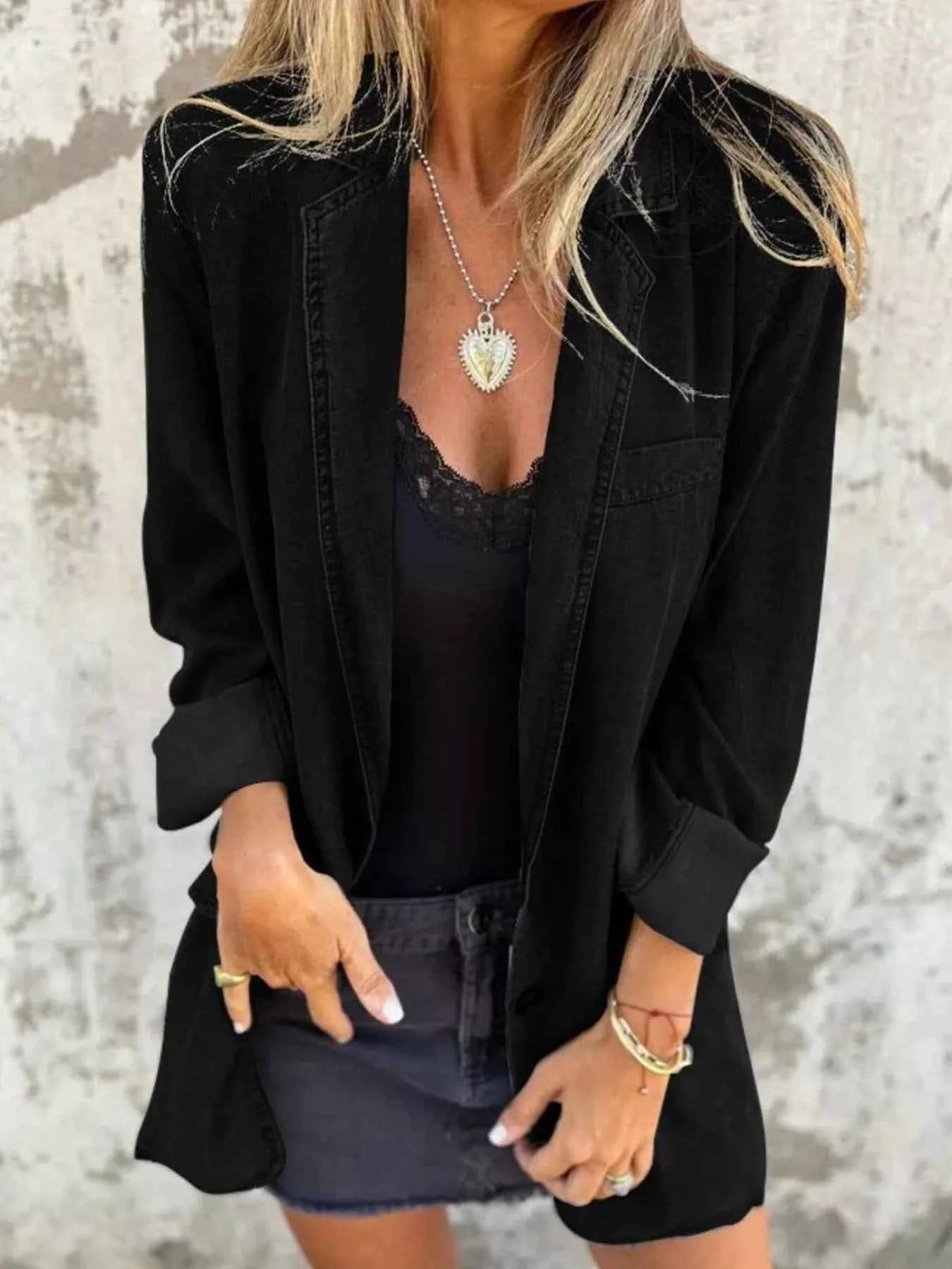 Full Size Button Down Denim Blazer Plus Size Black e926afc6-ac99-4d49-9c59-023d15021d47-Max-Origin