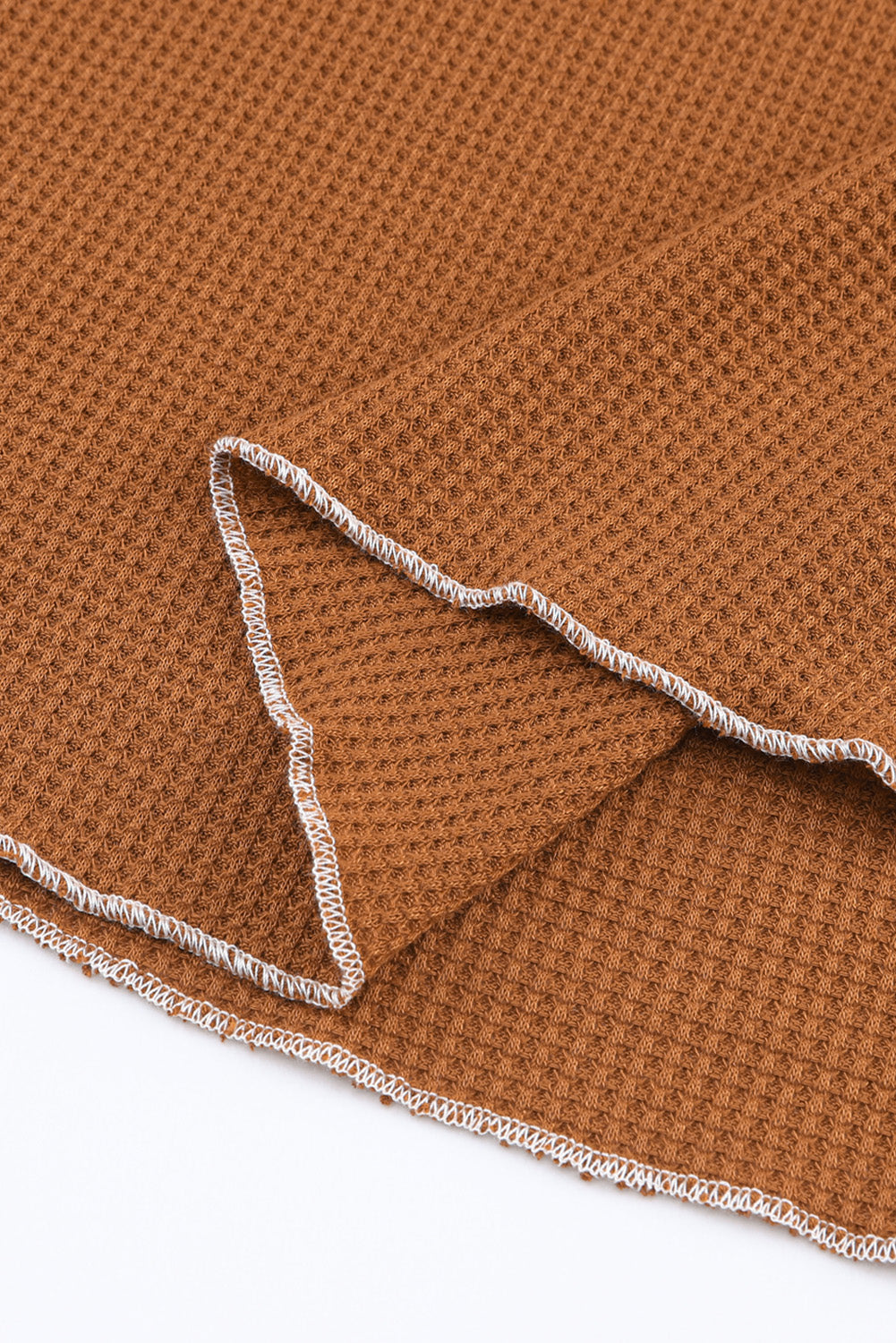 Red Exposed Seam Textured Pullover Long Sleeve Top eec11f313192affa