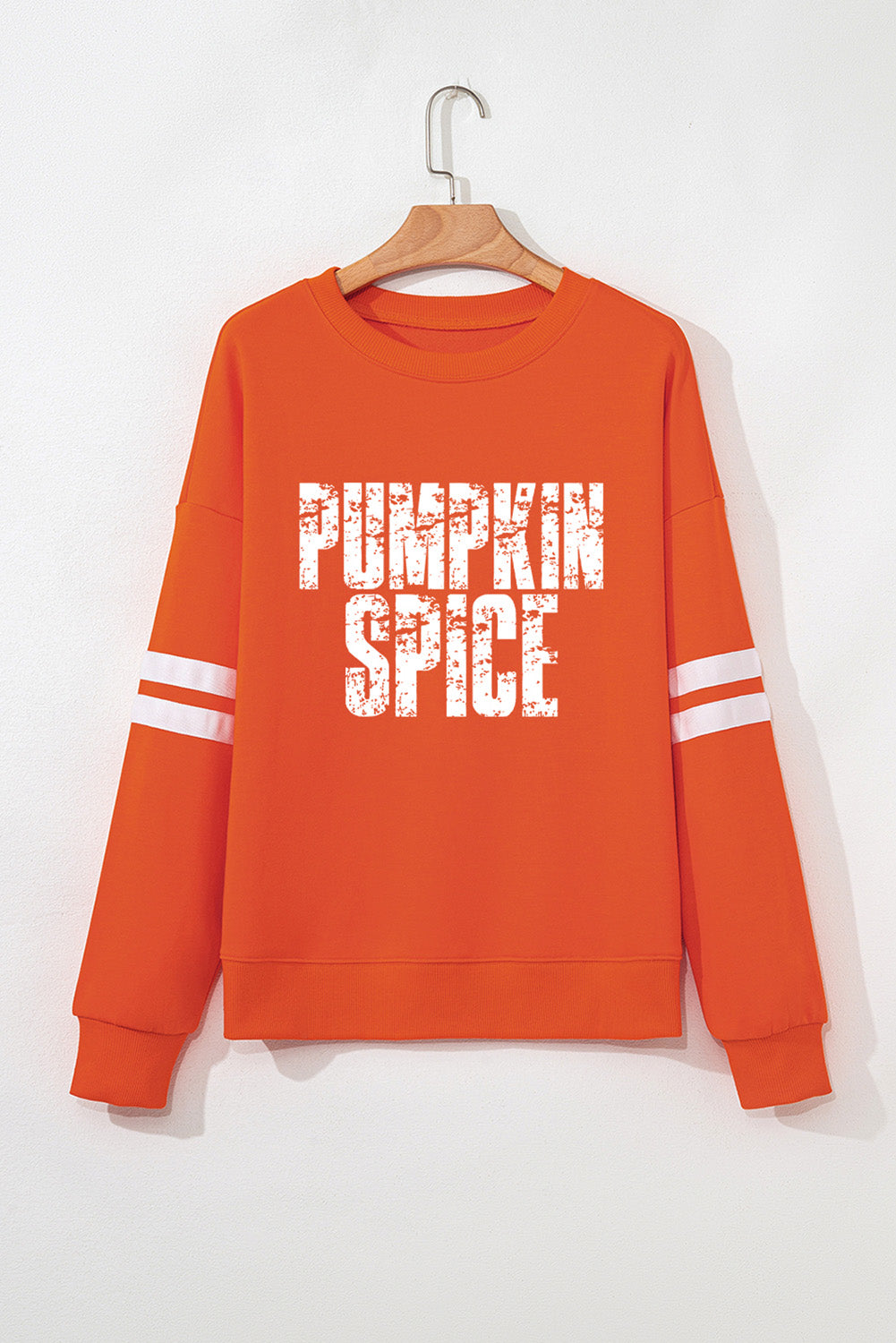 Orange PUMPKIN SPICE Heat Transfer Printing Graphic Casual Sweatshirt ef9a98c6fd0519b4