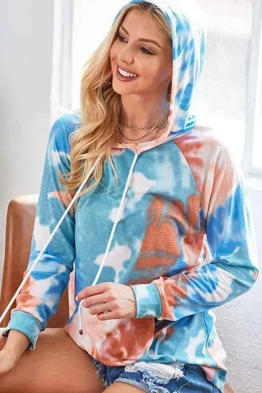 BiBi Tie Dye Jersey Knit Hoodie With Kangaroo Pocket f00a35962ef7496a9ffdcbd11feaf526-Max-Origin