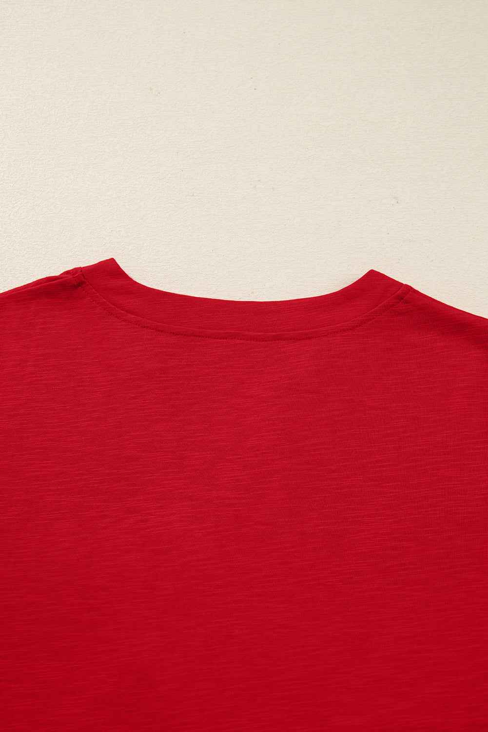 Racing Red Casual Button V Neck Long Sleeve Top f10d707a646bba37