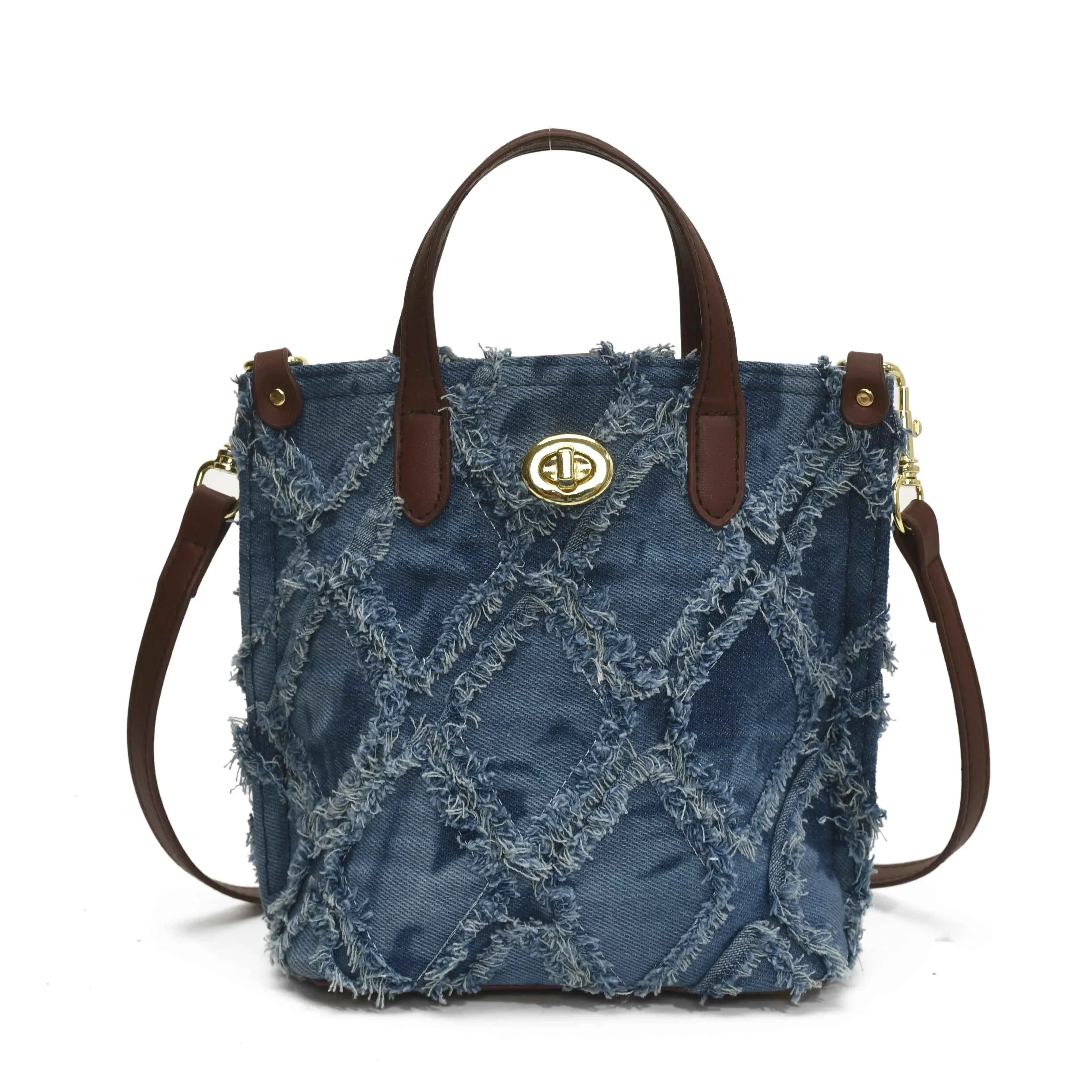 Frayed Edge Crossbody Bag Navy onesize f16dc3ba3a9942b99b0842ec75d10288-Max-Origin
