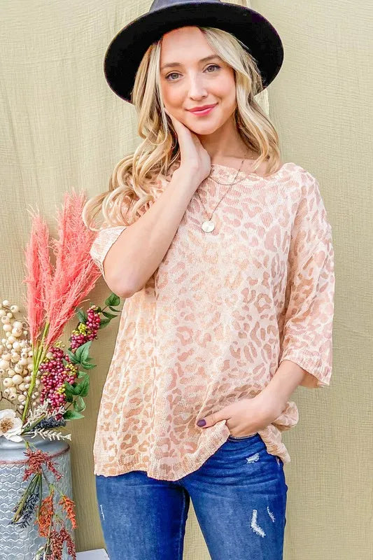 And The Why Leopard Foil Printed Half Sleeve Summer Sweater f81e1cd3c04248eca7cf835b011528a9-Max-Origin