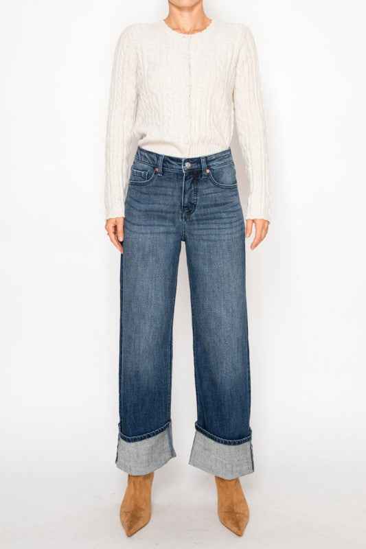 AT2110WDD TUMMY CONTROL HIGH RISE A-WIDE JEANS As Shown fd6a64b9-7e36-4b4d-aa67-a859dc829c55