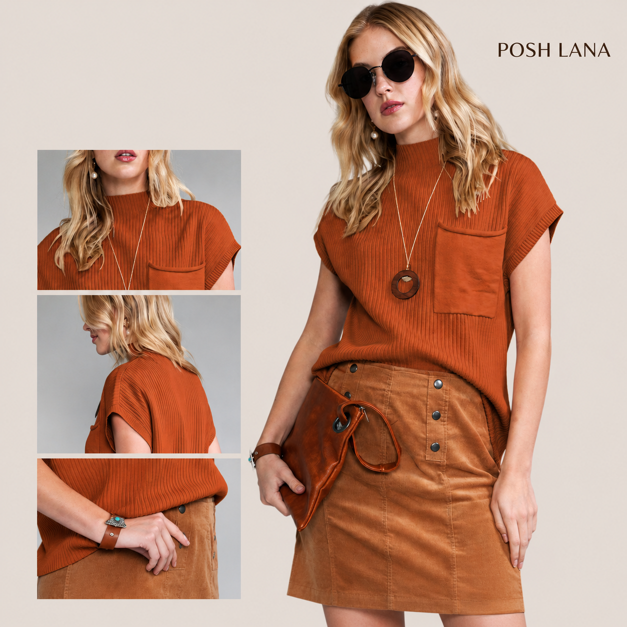 Burnt Orange Ribbed Knit Top: The Ultimate Women's Wardrobe Essential