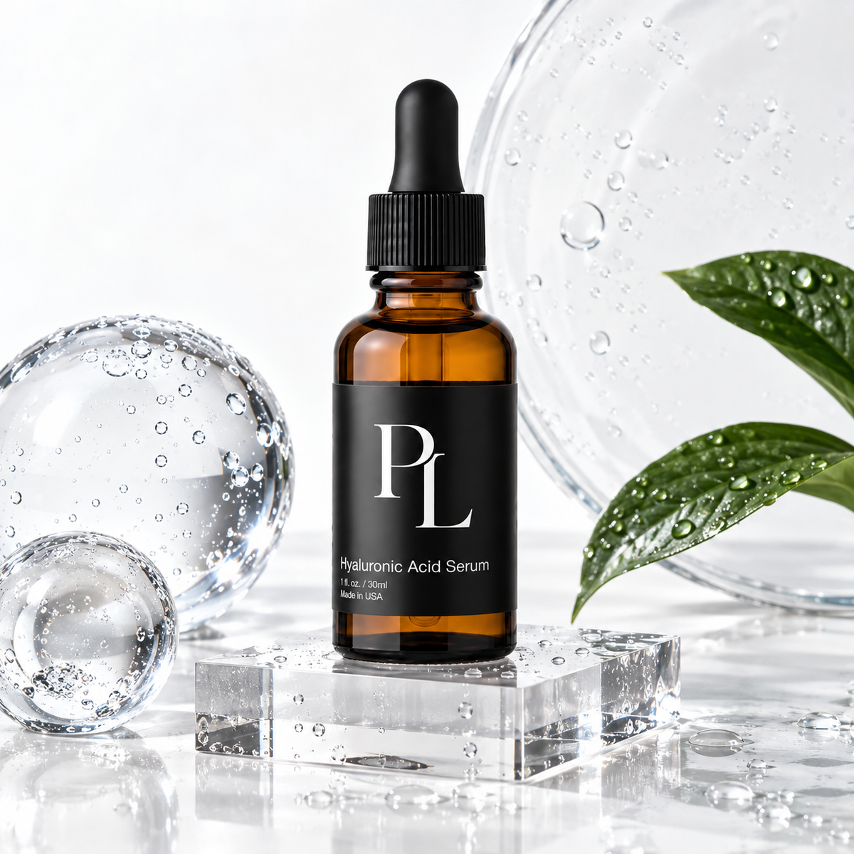 Hydrating Serum in Glass and Water