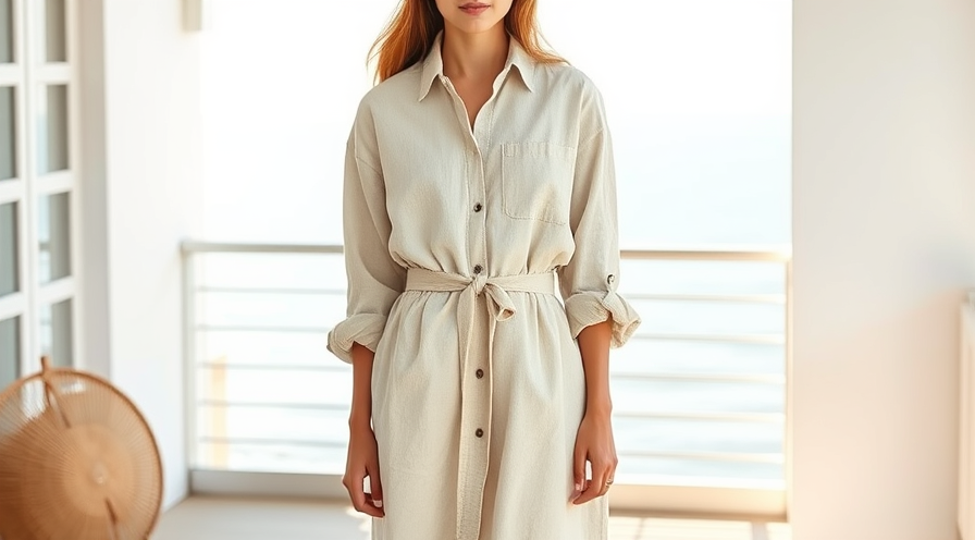 Linen-Blend Shirt Dress