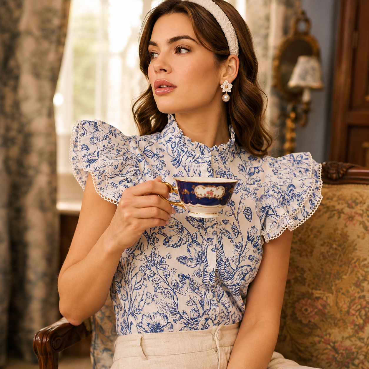 Elegant Vintage Tea Portrait