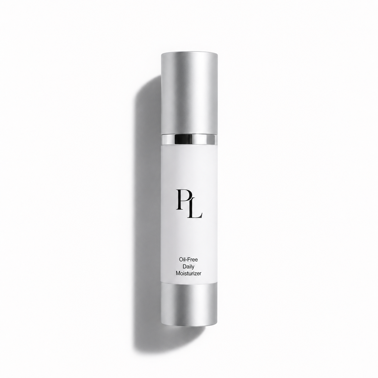 Minimalist skincare bottle with monogram