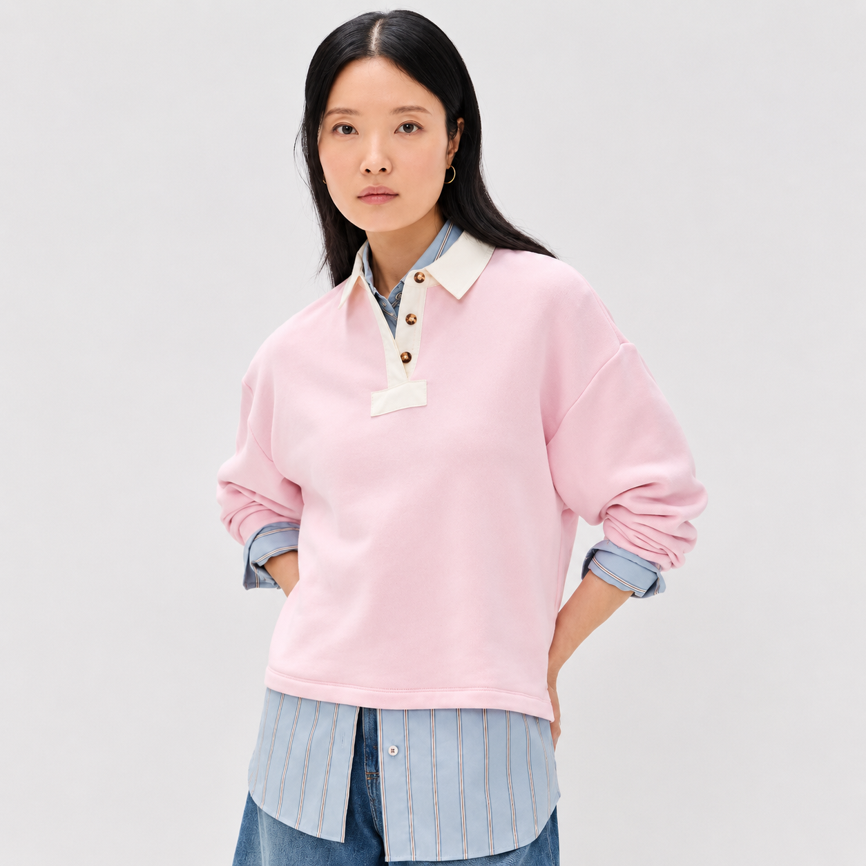 Minimal Pink Layered Fashion Portrait