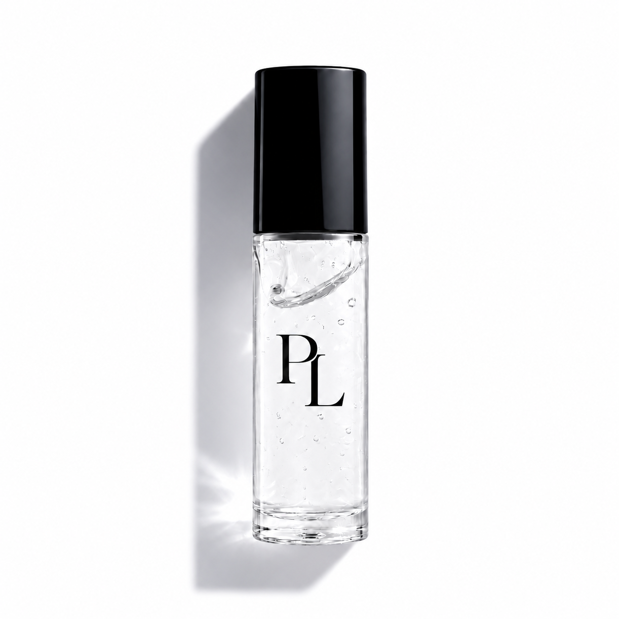 Luxury serum bottle on clean backdrop