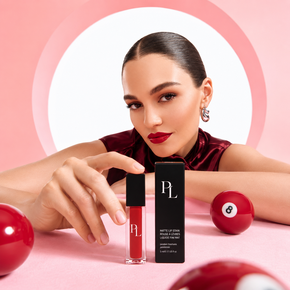 Polished Pink Lip Stain Beauty Ad