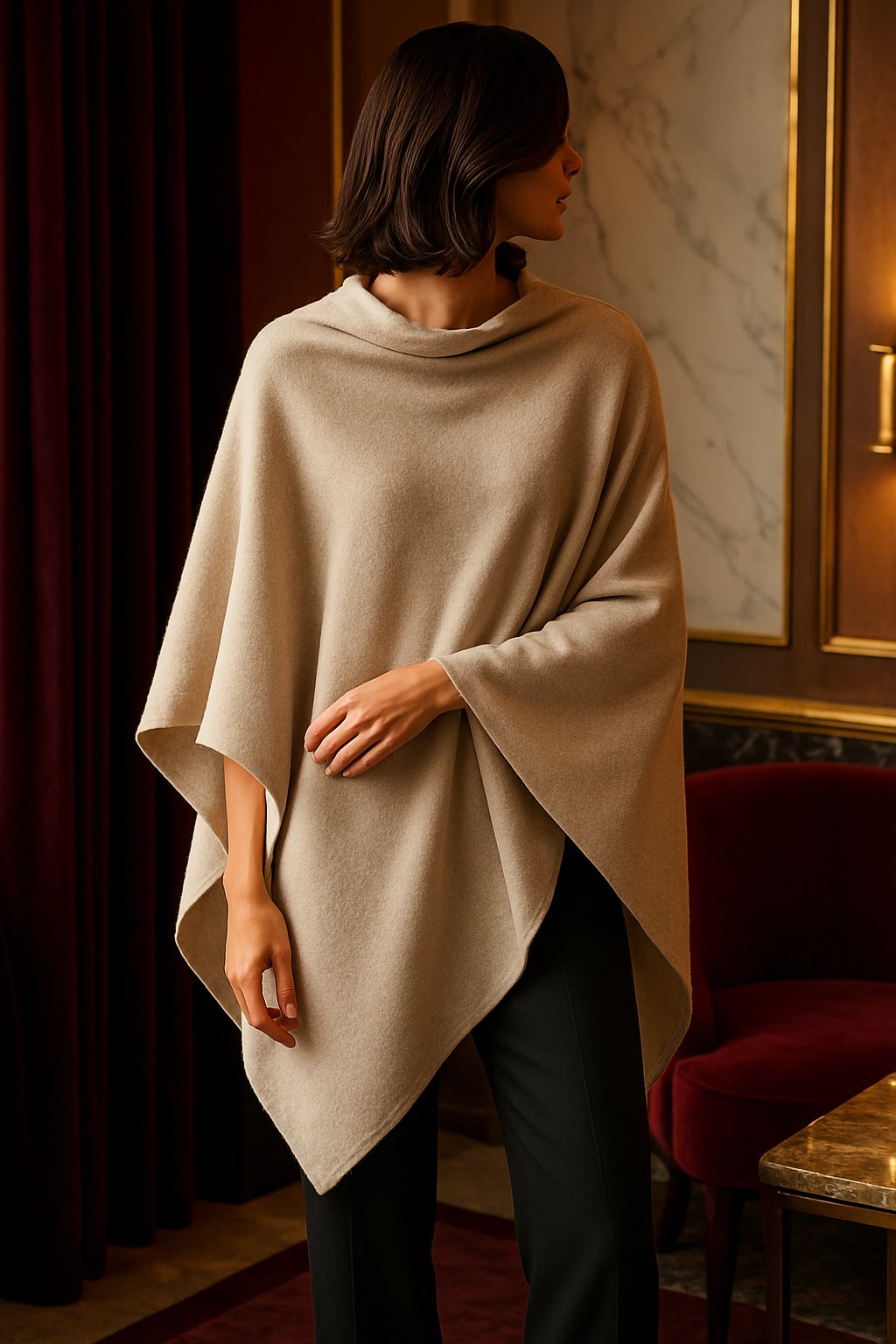 Women's fashionable ponchos and scarves