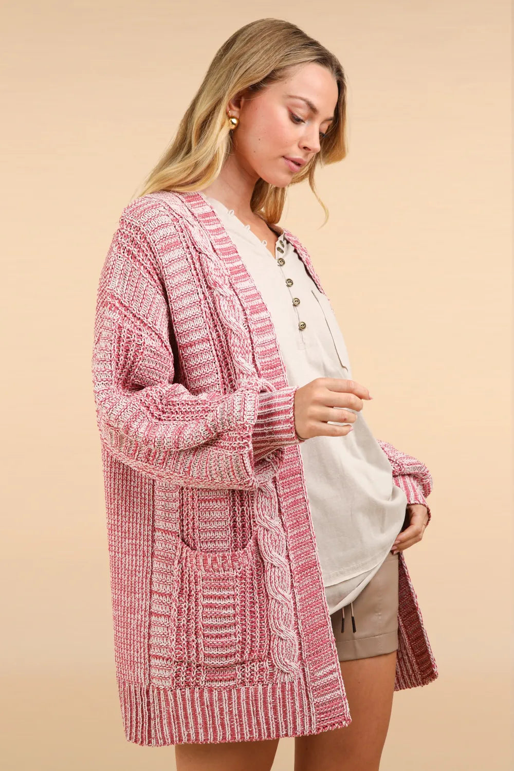 VERY J Cable Knit Open Front Cardigan 0003166d-68c5-416f-af85-5e5a471df6e9-Max