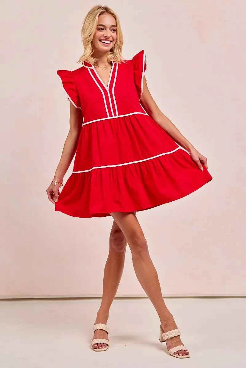 BiBi Gameday Theme Contrast Binding Ruffled Dress 000ade87e15e4804963a3fbf213571a7-Max-Origin