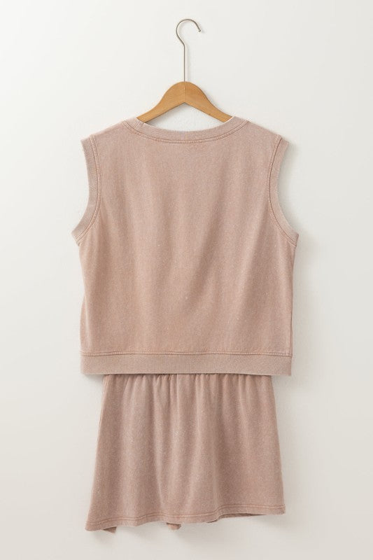 Mineral Wash Tank Top and Lined Split Skirt Set 00105bd0-6481-4801-be82-571de2da328c