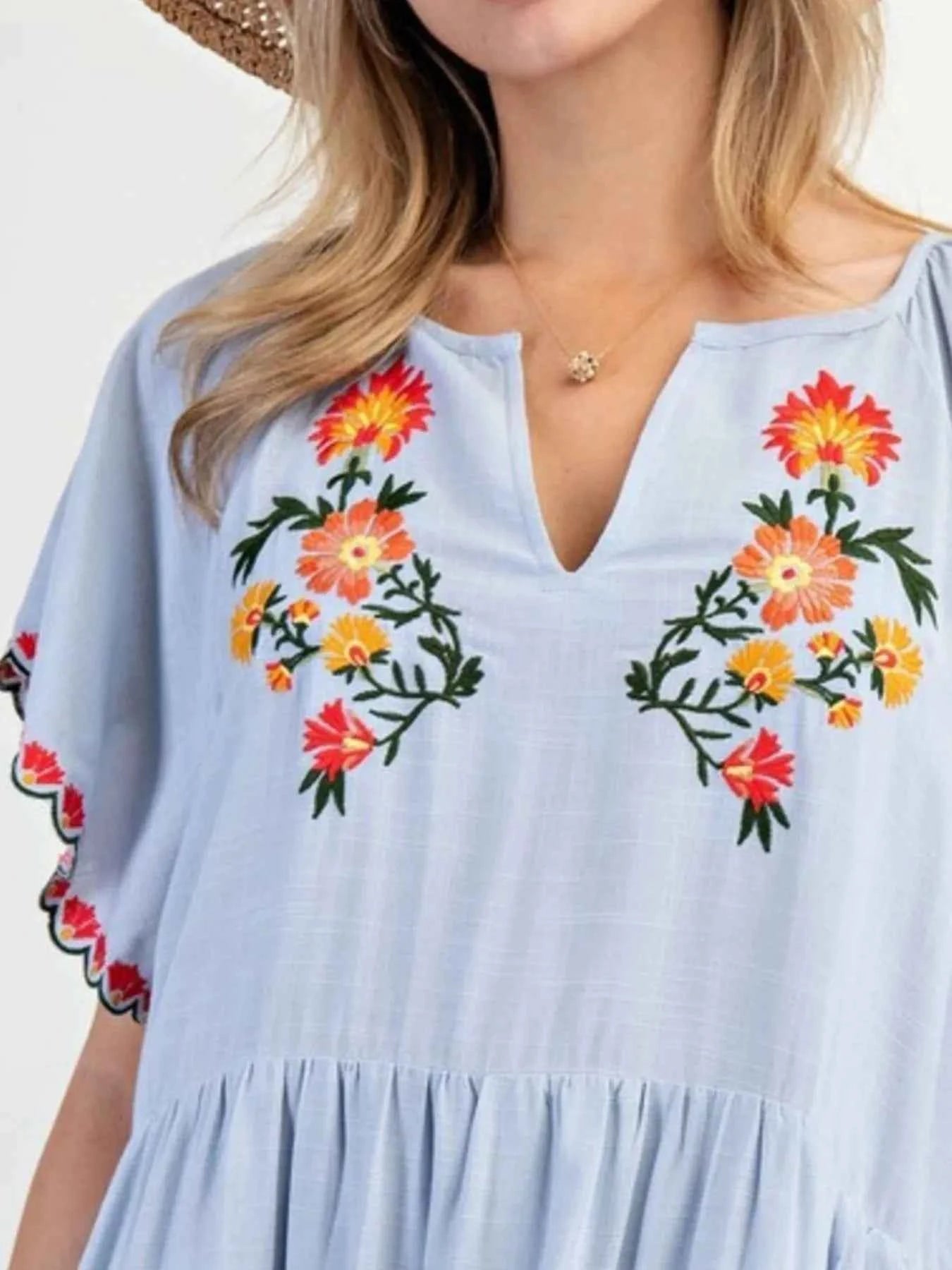 Floral Notched Flutter Sleeve Dress 00115302-ca4b-40a2-a4dd-2b0b4cadc8cc-Max-Origin
