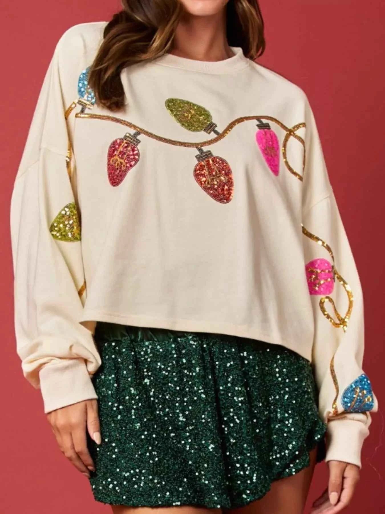 Christmas Holiday Lights Sequin Embellished Sweatshirt 00168280-cd3a-486a-be52-bbaf4ddbdf4b-Max-Origin