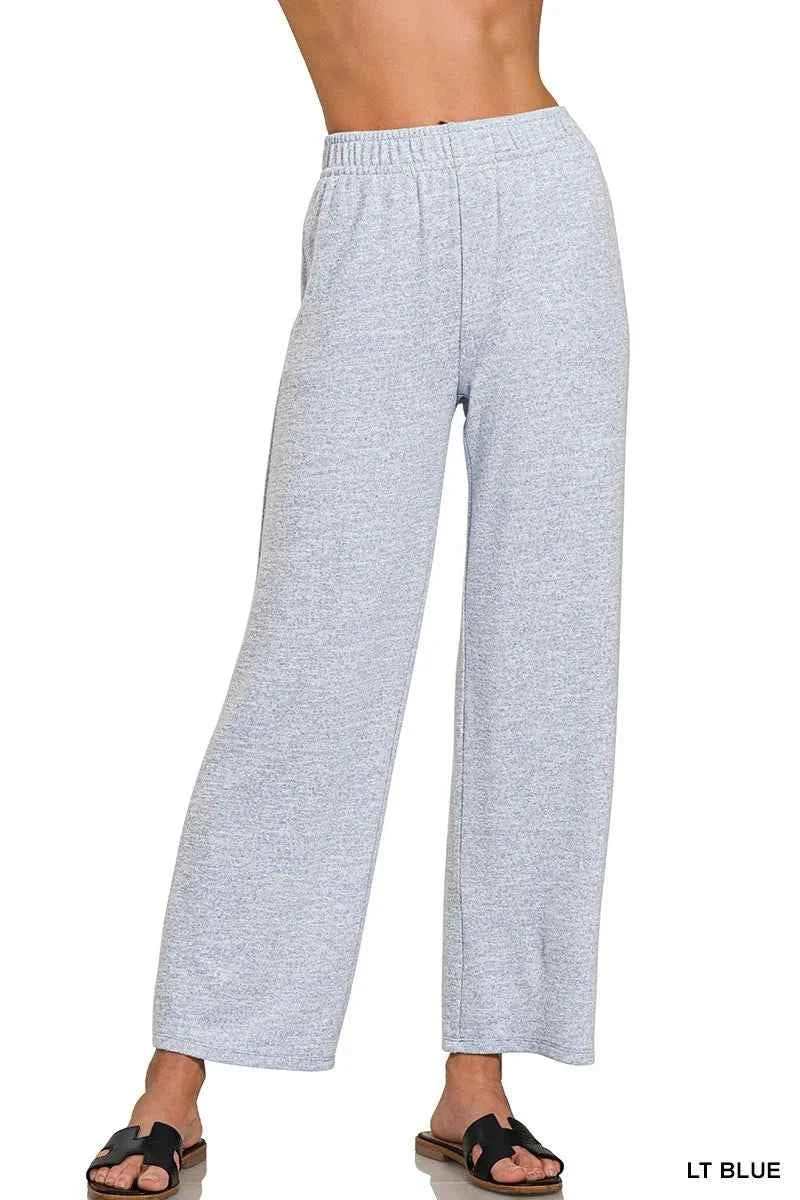 Zenana Soft Melange Hacci Elastic Waistband Lounge Pants LT BLUE 001c30c5b9e1447fbd0de1ccbe43e9d3-Max-Origin