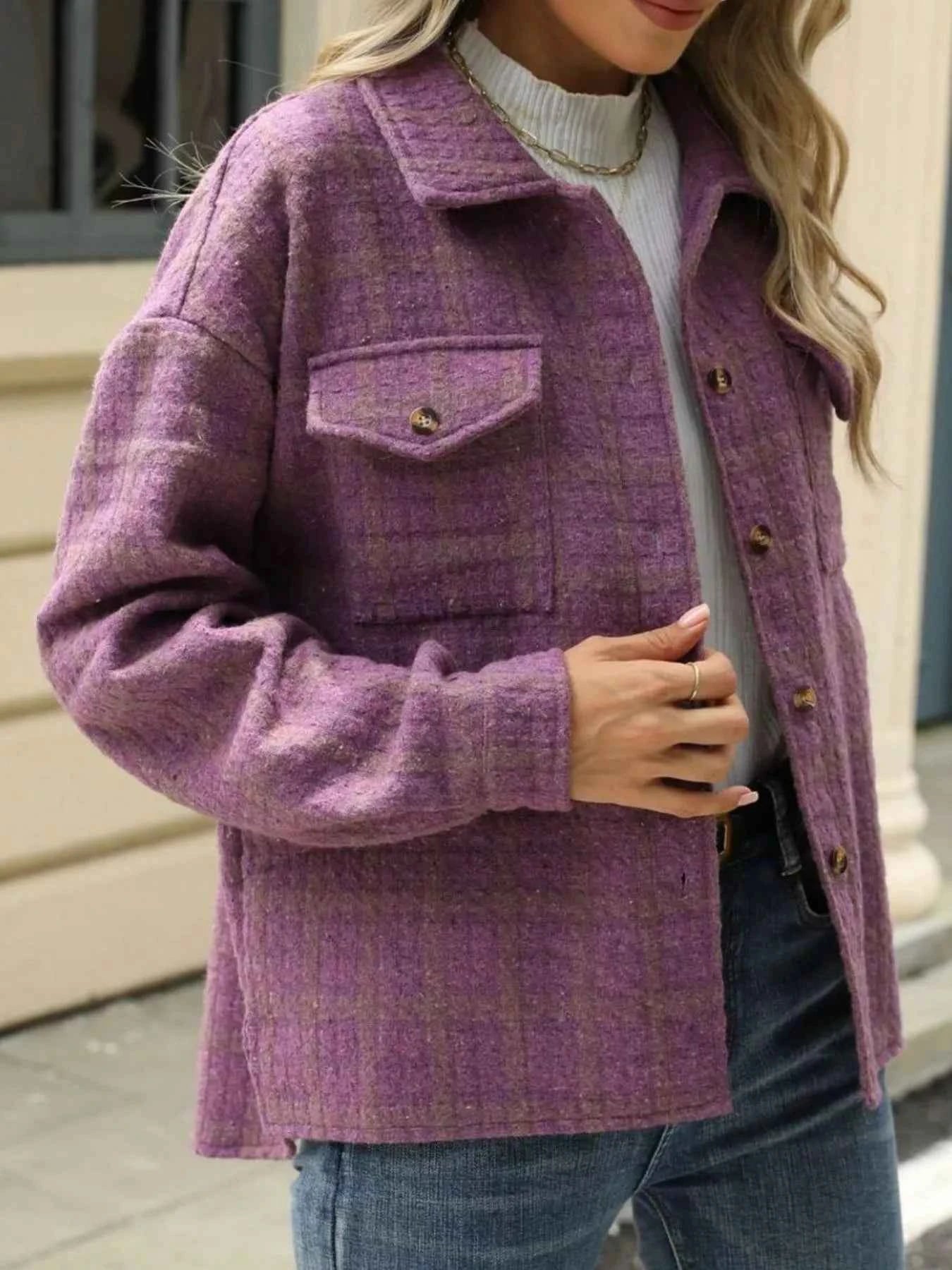 Plaid Button Up Long Sleeve Jacket 001d5490-b674-421e-9648-0d04254fd447-Max-Origin