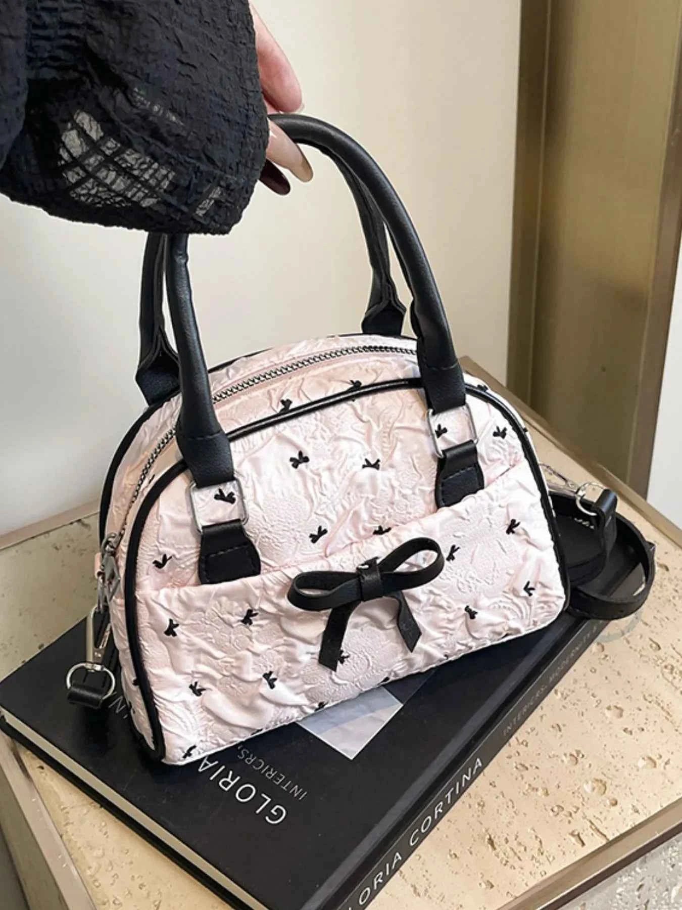 Ruched Bow Crossbody Bag Pink Without Pendant One Size 0037c7fa-b878-4cfe-88fe-193802479c3d-Max-Origin