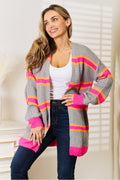 Woven Right Ribbed Long Sleeve Cardigan Dark Gray 004d128568e848129938b3d7ec32ae6a-Max