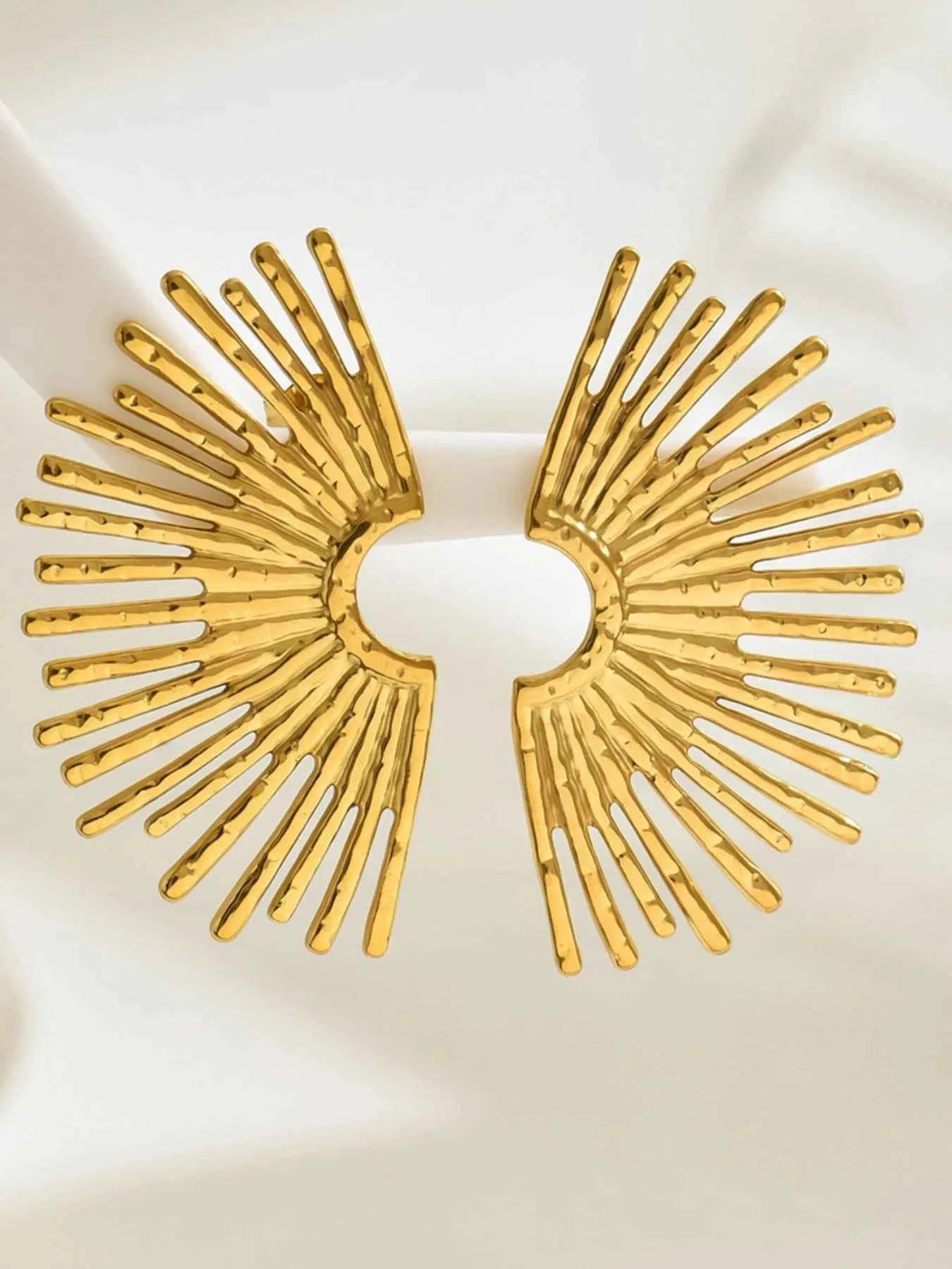 18K Gold-Plated Stainless Steel Sunburst Earrings 00527a59-119c-4164-9781-122c5d4b6a24-Max-Origin