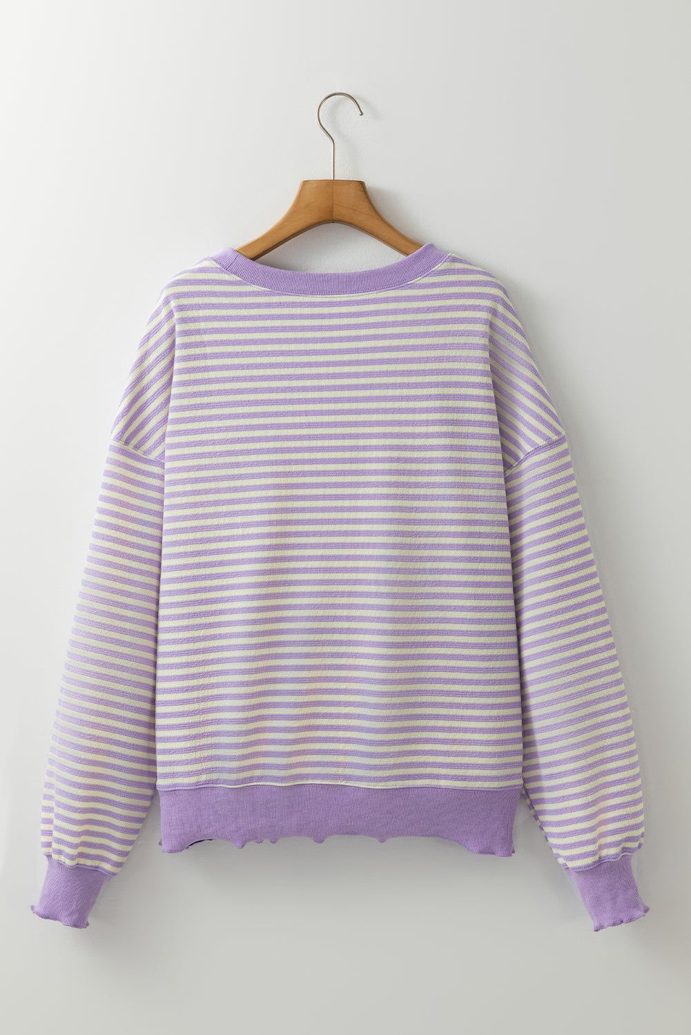 Brown Stripe Drop Shoulder Long Sleeve Top 0064eded8b3712b2