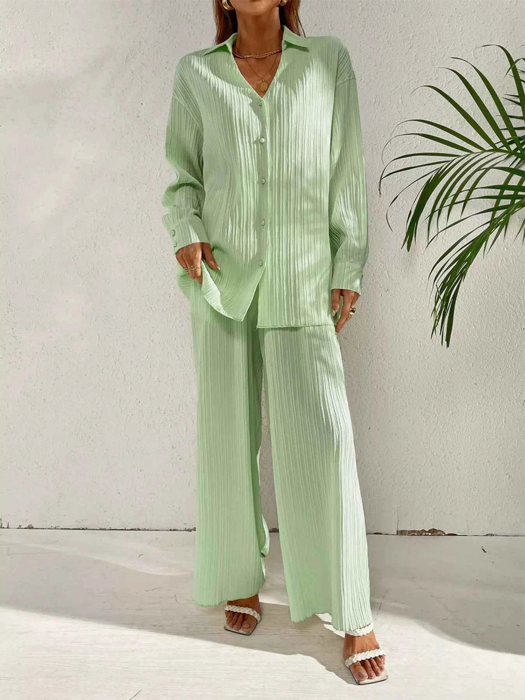 Long Sleeve Shirt & Wide Leg Pants Set 0071bdad-cf8e-4007-8070-1e666aa9e879-Max-Origin