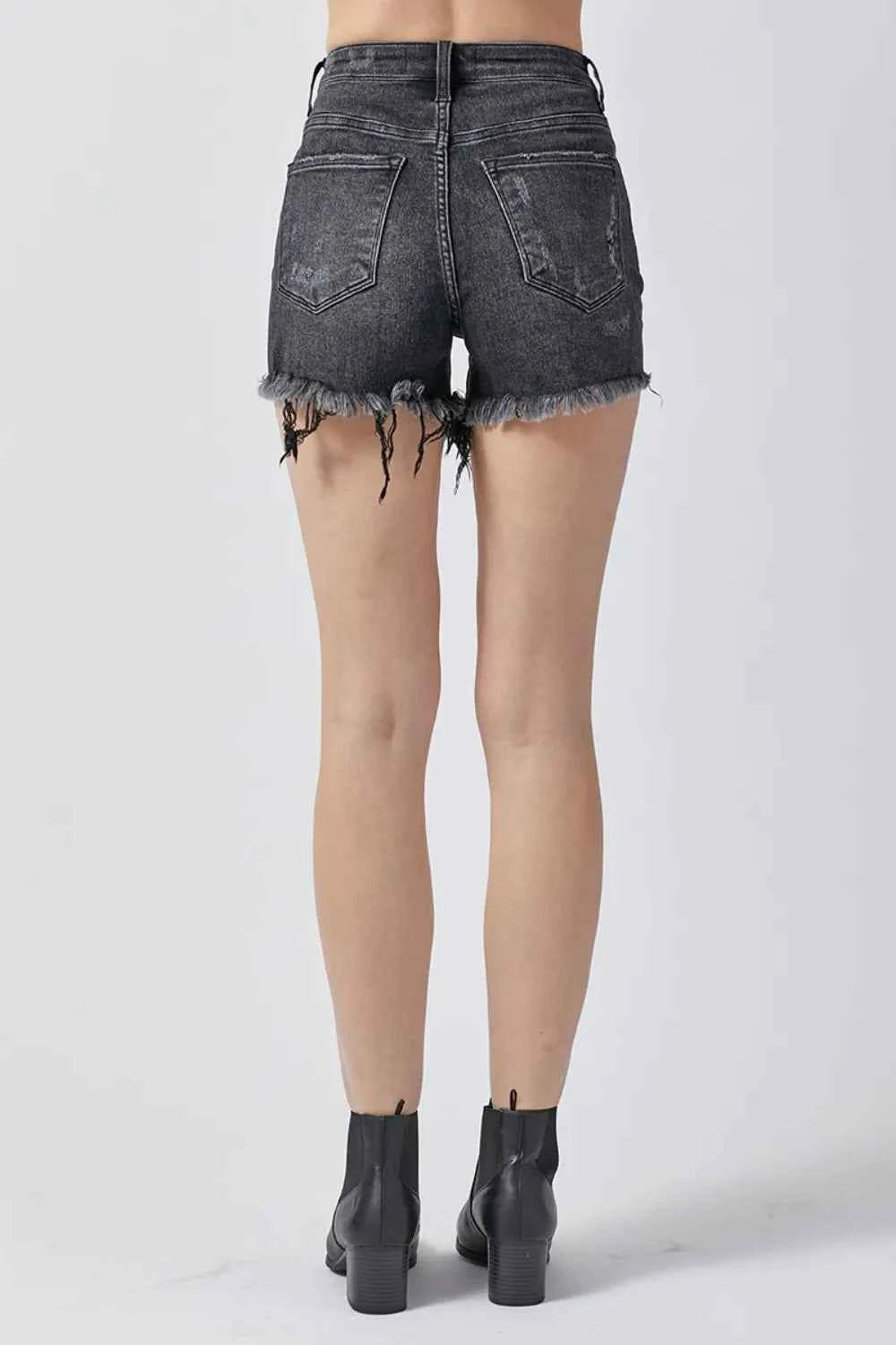 RISEN Raw Hem Denim Shorts with Pockets 0074114b-5337-4938-a1fc-7525136e9d8f-Max