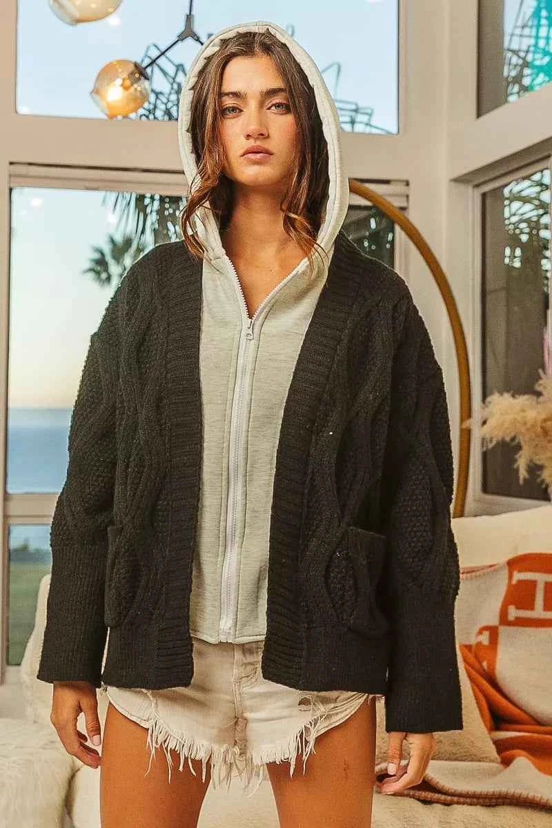 BiBi Knit Hoodie Rhombus Sweater Jacket 007b7098-7110-466b-8340-a3c2f05350d4-Max-Origin