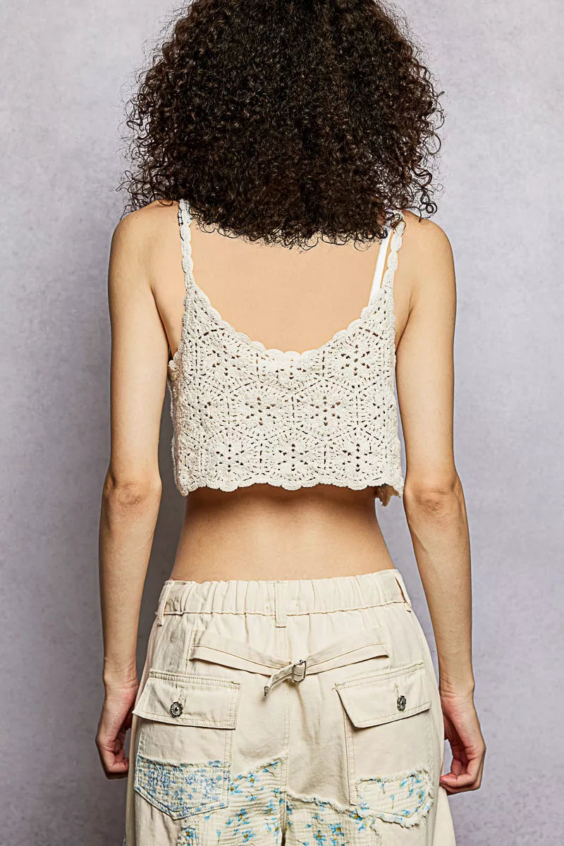 POL Handmade Granny Pattern Crochet Cami with Scalloped Strap 007f996a-b8ad-4f8f-a3ba-fc1fb0647987-Max-Origin