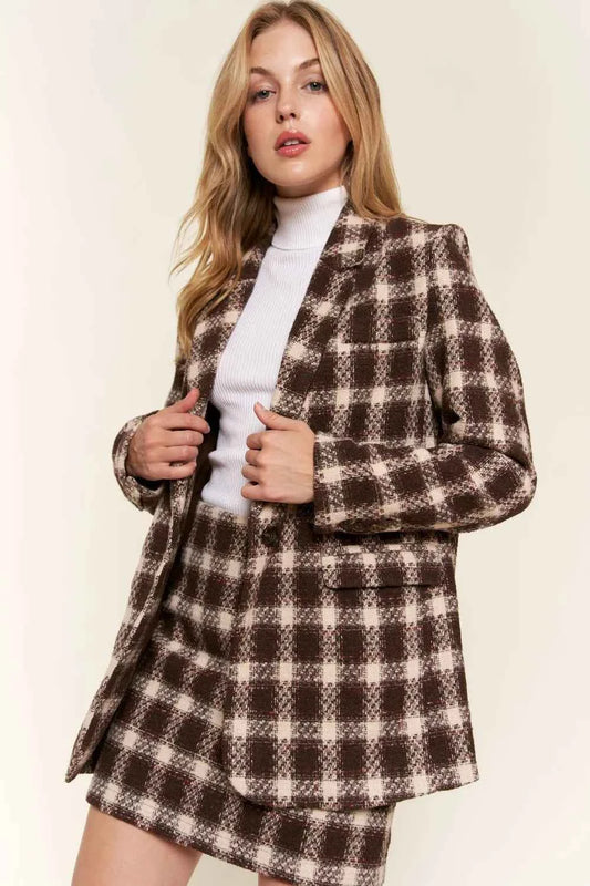 And The Why Full Size Plaid Brushed One Button Blazer 0082ed7a-7627-4e29-ac00-148e9256be9b-Max