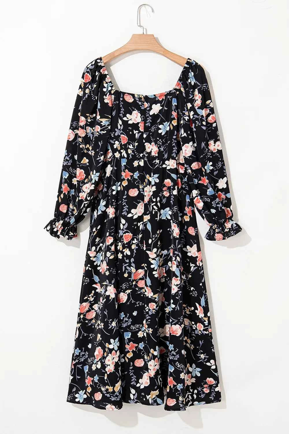 Floral Print Flounce Sleeve Midi Dress 00880662-f838-4d88-8c21-2f6b82b2878f-Max-Origin