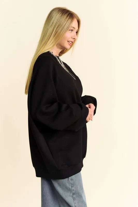 Round Neck Raglan Sleeve Sweatshirt 0088ba99-518e-4667-b4b5-e66fa25a80e7-Max